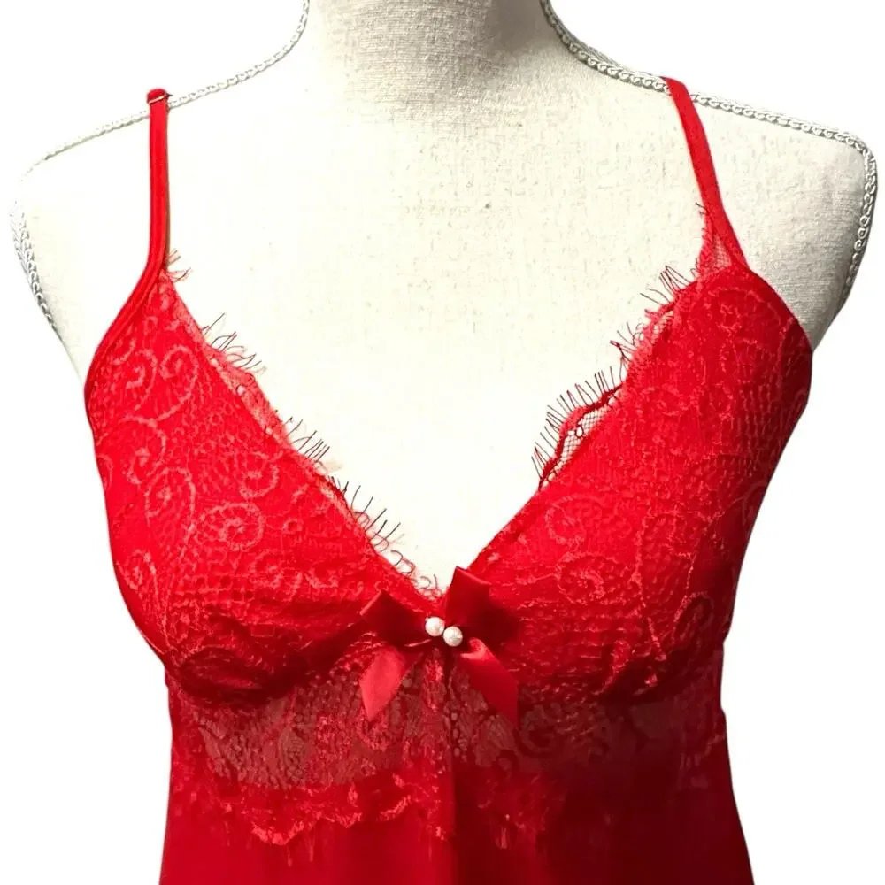 Sexy Lingerie Lace Babydoll Dress G-String Underwear Women’ Size L Sleepwear Set